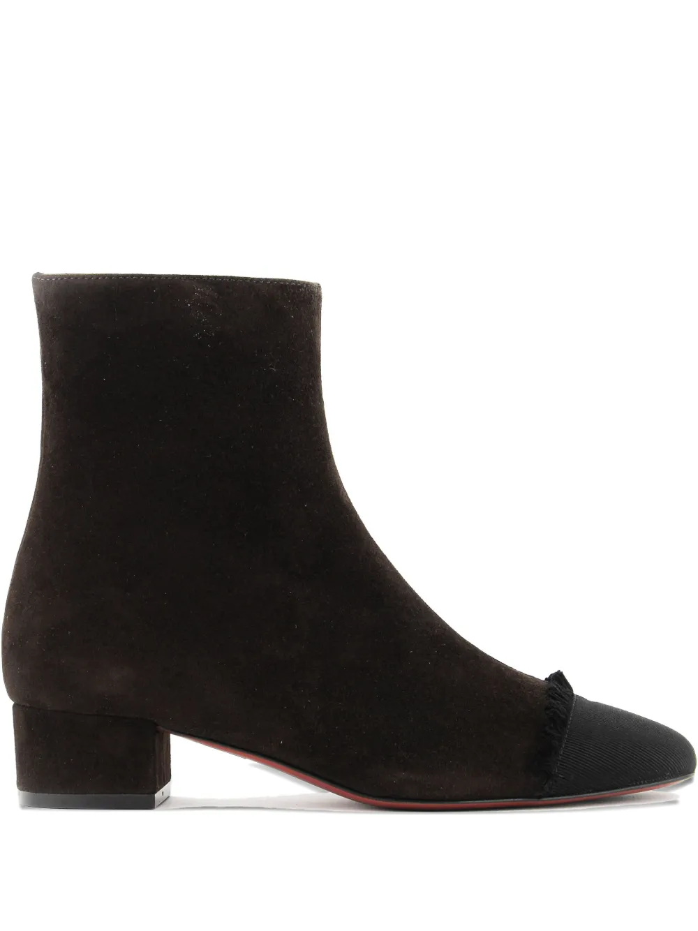 Paul Warmer 60mm Bootie fringed toe-cap boots Brown