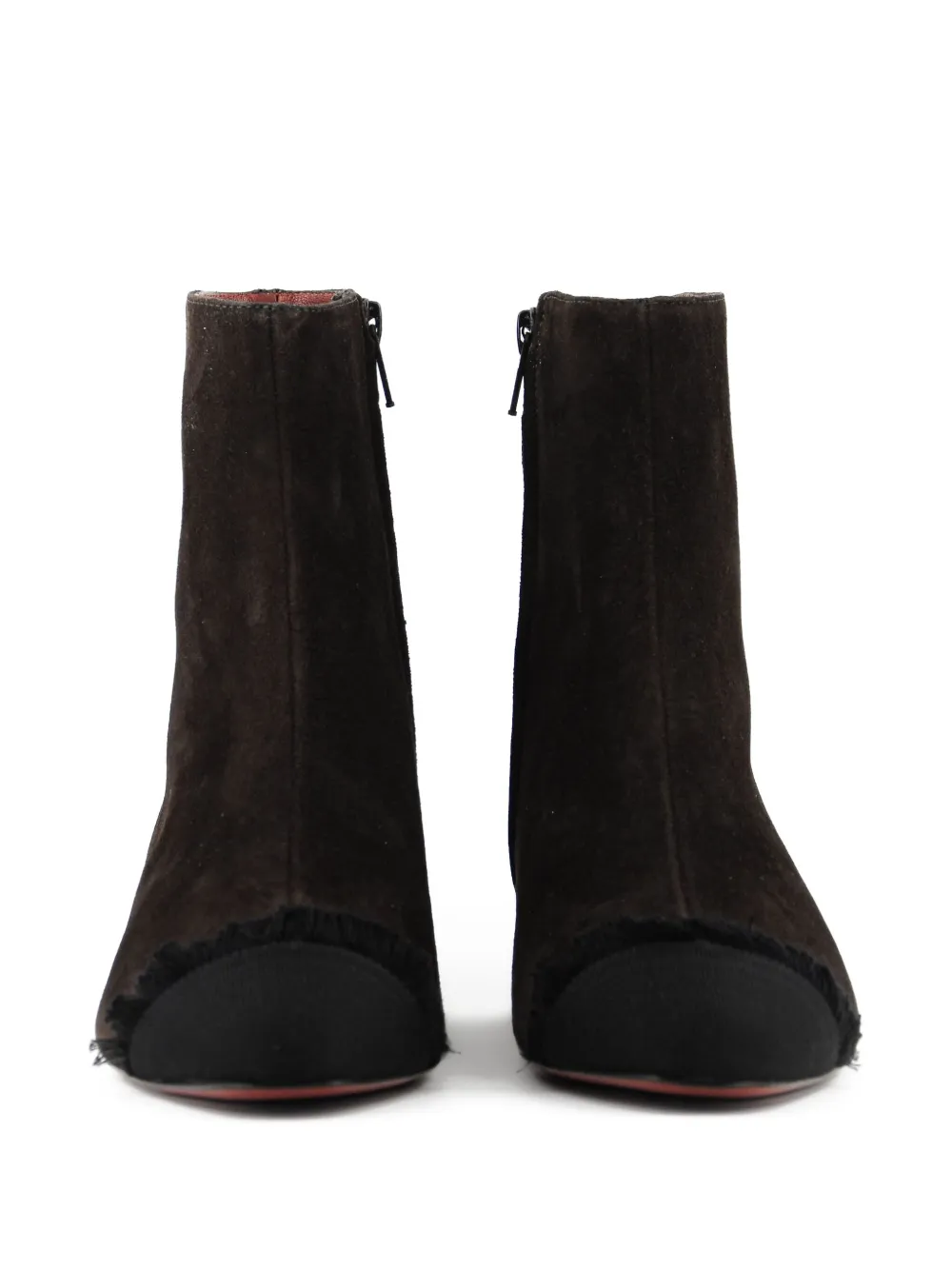 Paul Warmer 60mm Bootie fringed toe-cap boots Brown