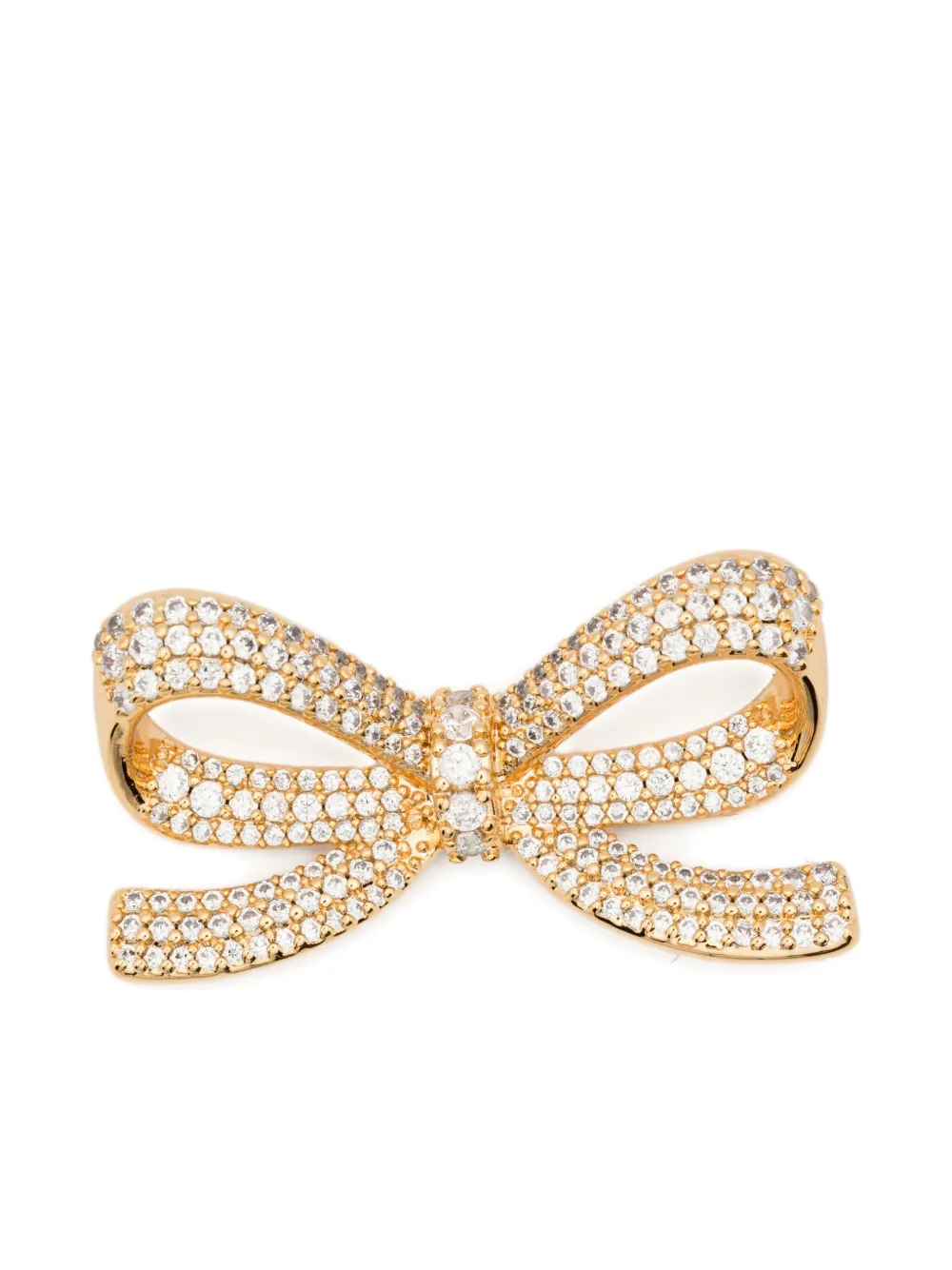 Self-Portrait Gold Cubic Zirconia Bow Earrings | Gold | Image 1