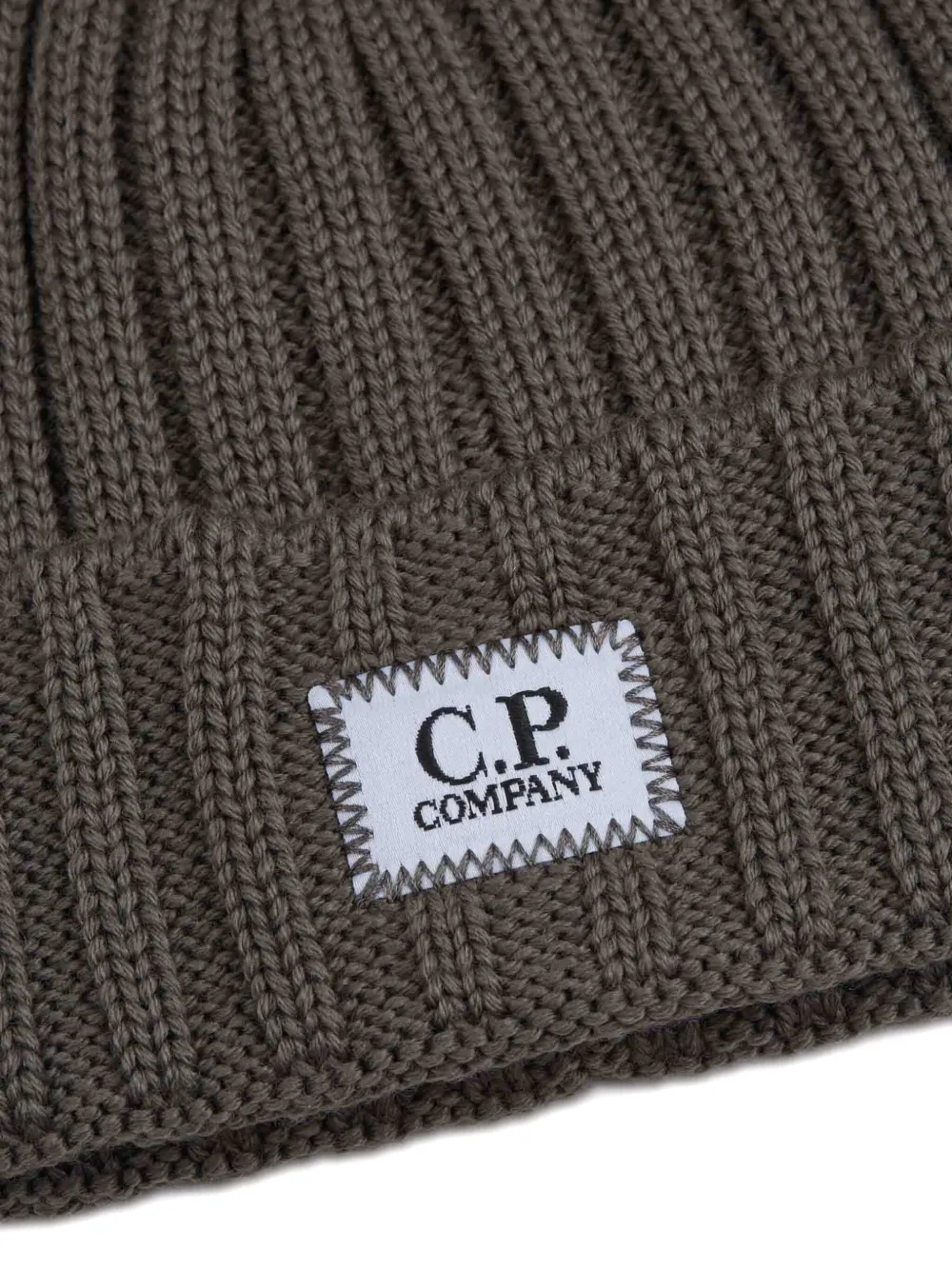 C.p. Company Ribbed Beanie Hat In Green