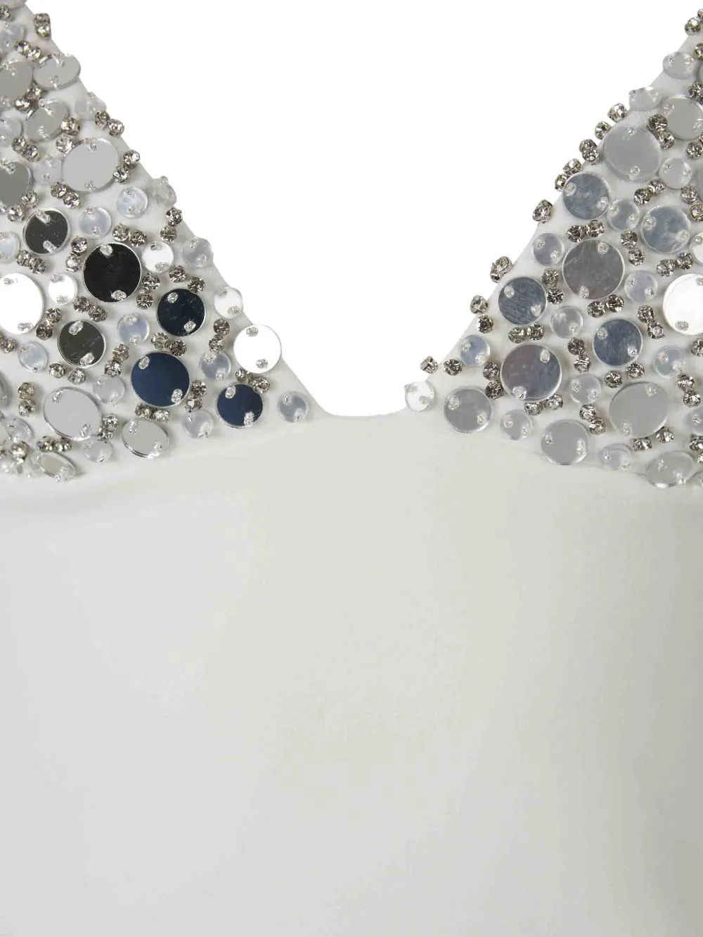 Retrofête Mini-jurk met V-hals Wit