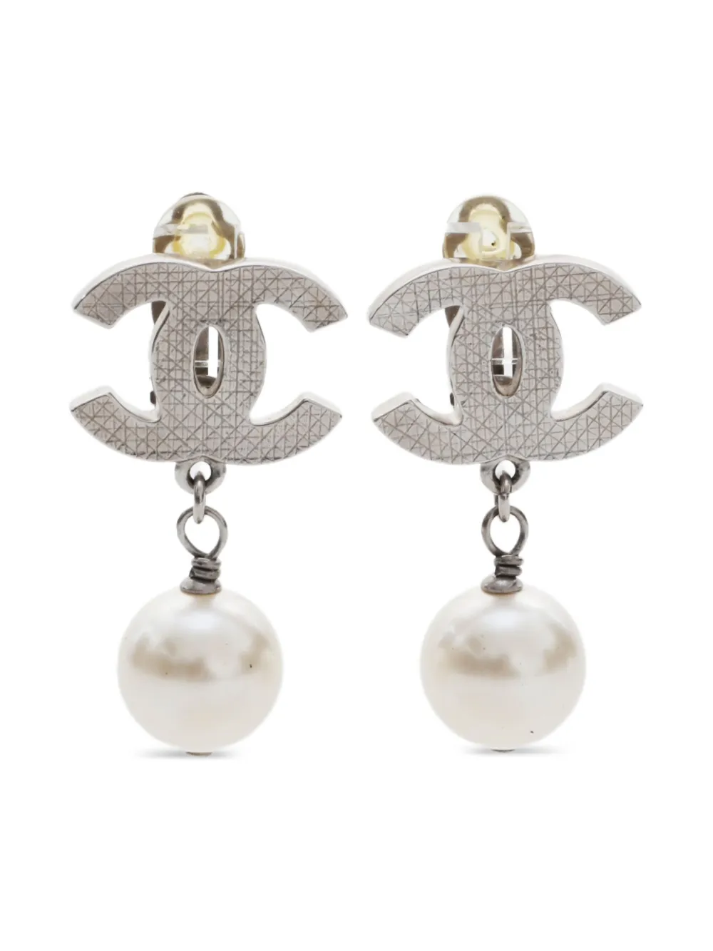 CHANEL Pre-Owned 2012 パール ピアス - シルバートーン CHANEL Pre-Owned 2012 パール ピアス - シルバートーン