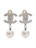 CHANEL Pre-Owned 2012 pearl-embellishment earrings - Silver