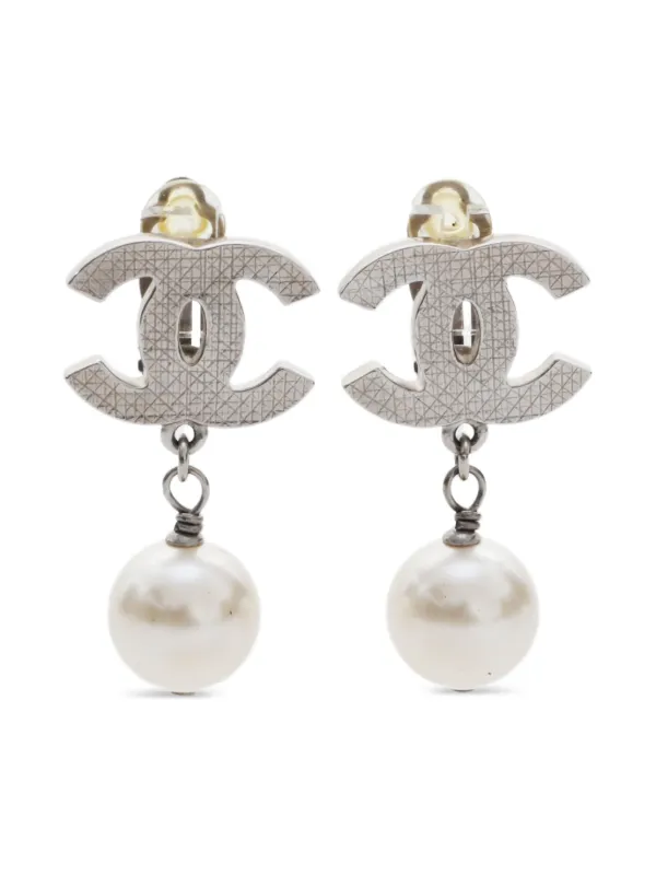 CHANEL Pre-Owned 2012 パール ピアス | シルバートーン