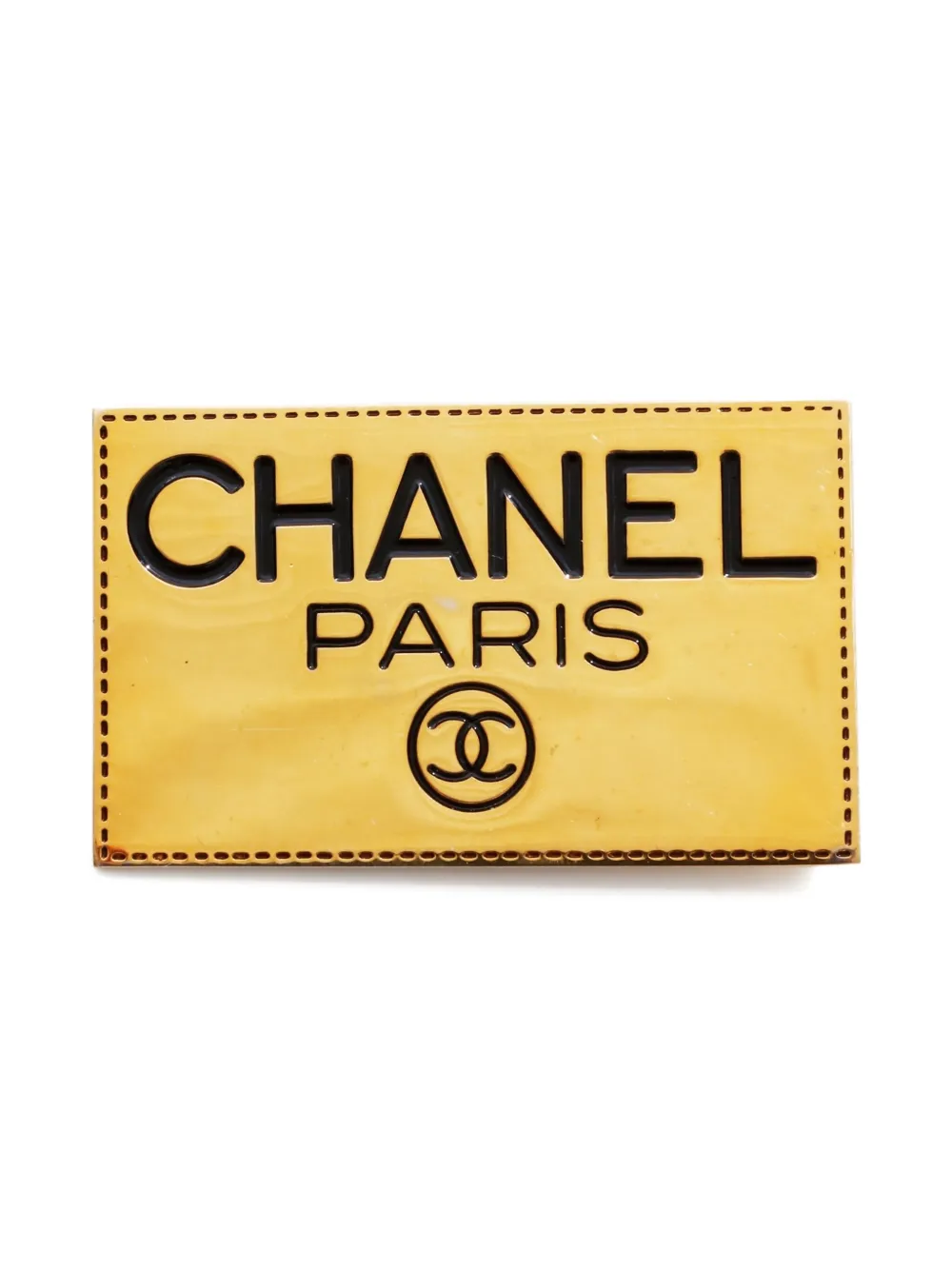 CHANEL Pre-Owned 1970-1980s ロゴプレート ブローチ - ゴールドトーン