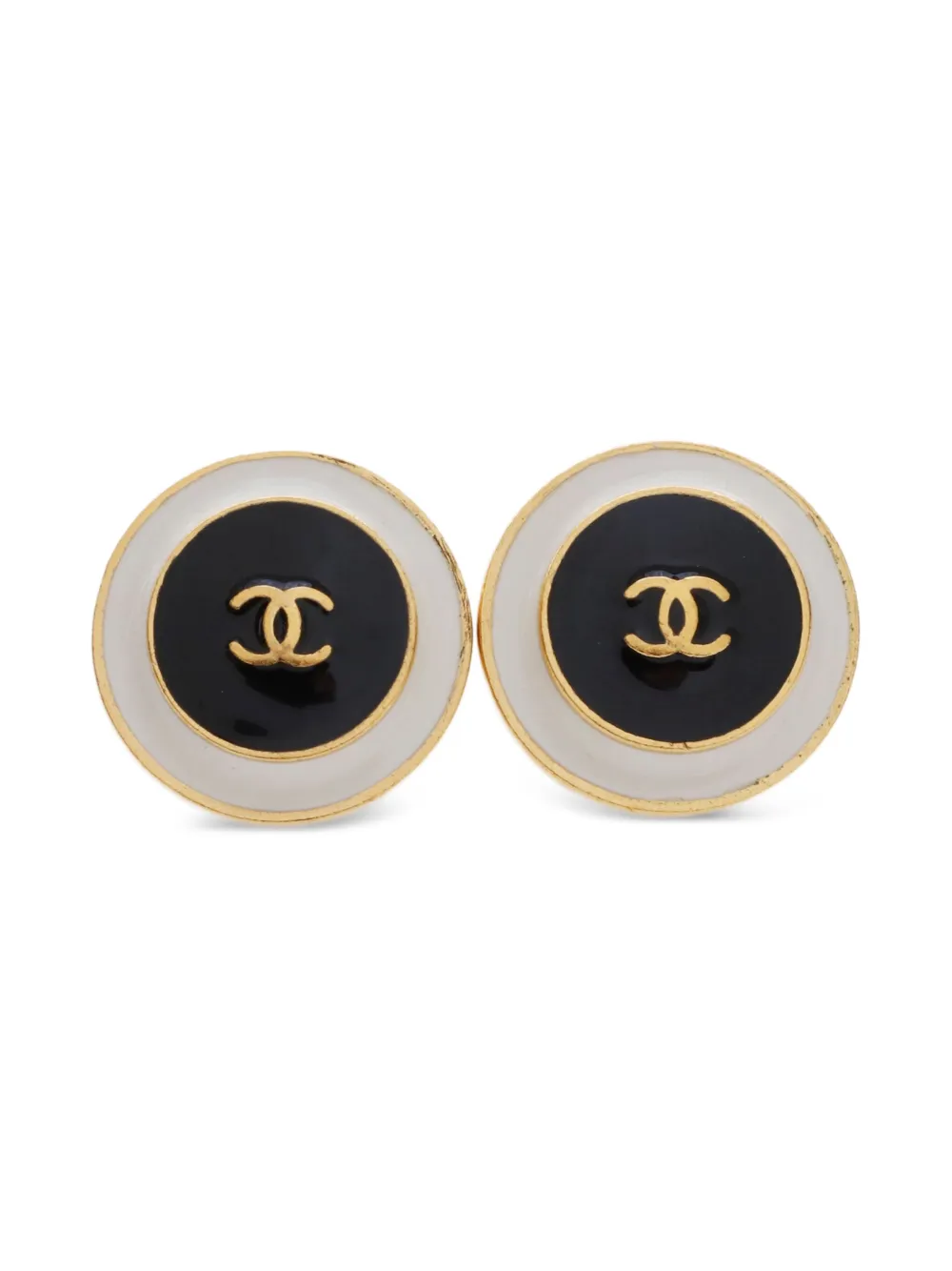 CHANEL Pre-Owned 1996 CC Mark clip-on earrings | Gold | Image 1