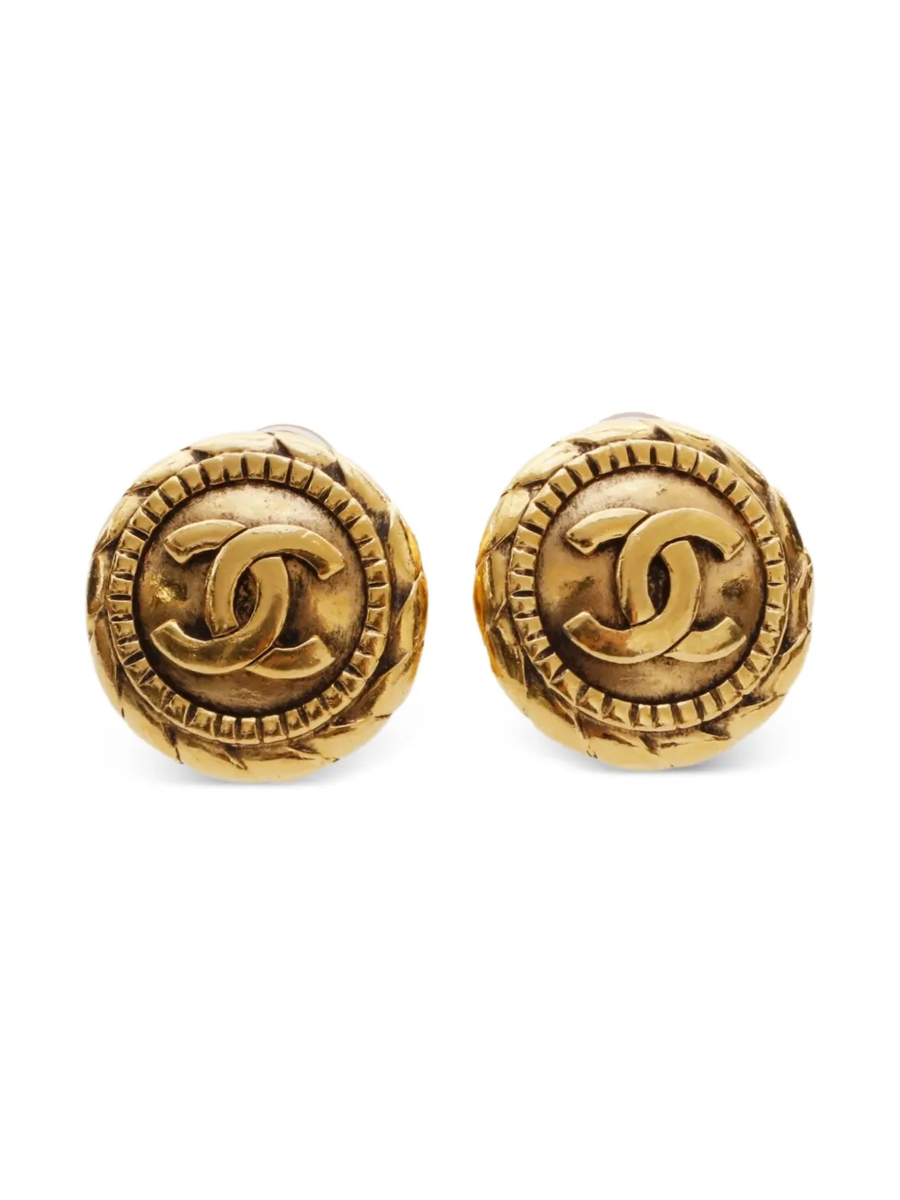 CHANEL Pre-Owned 1970-1990s CC clip-on earrings | Gold | Image 1