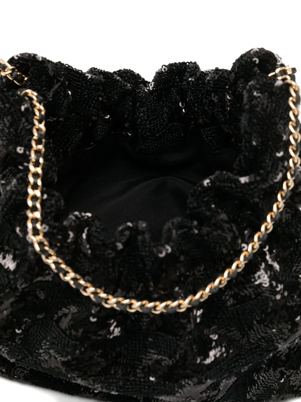 Tory Burch Fleming Sequin Mini Crossbody Bag In Black