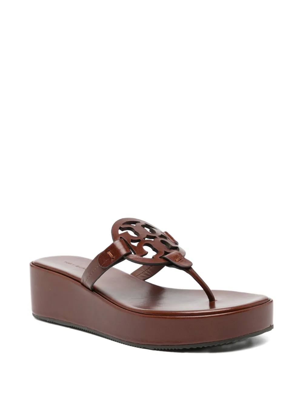 Tory Burch 25mm Miller Wedge Sandals In Brown