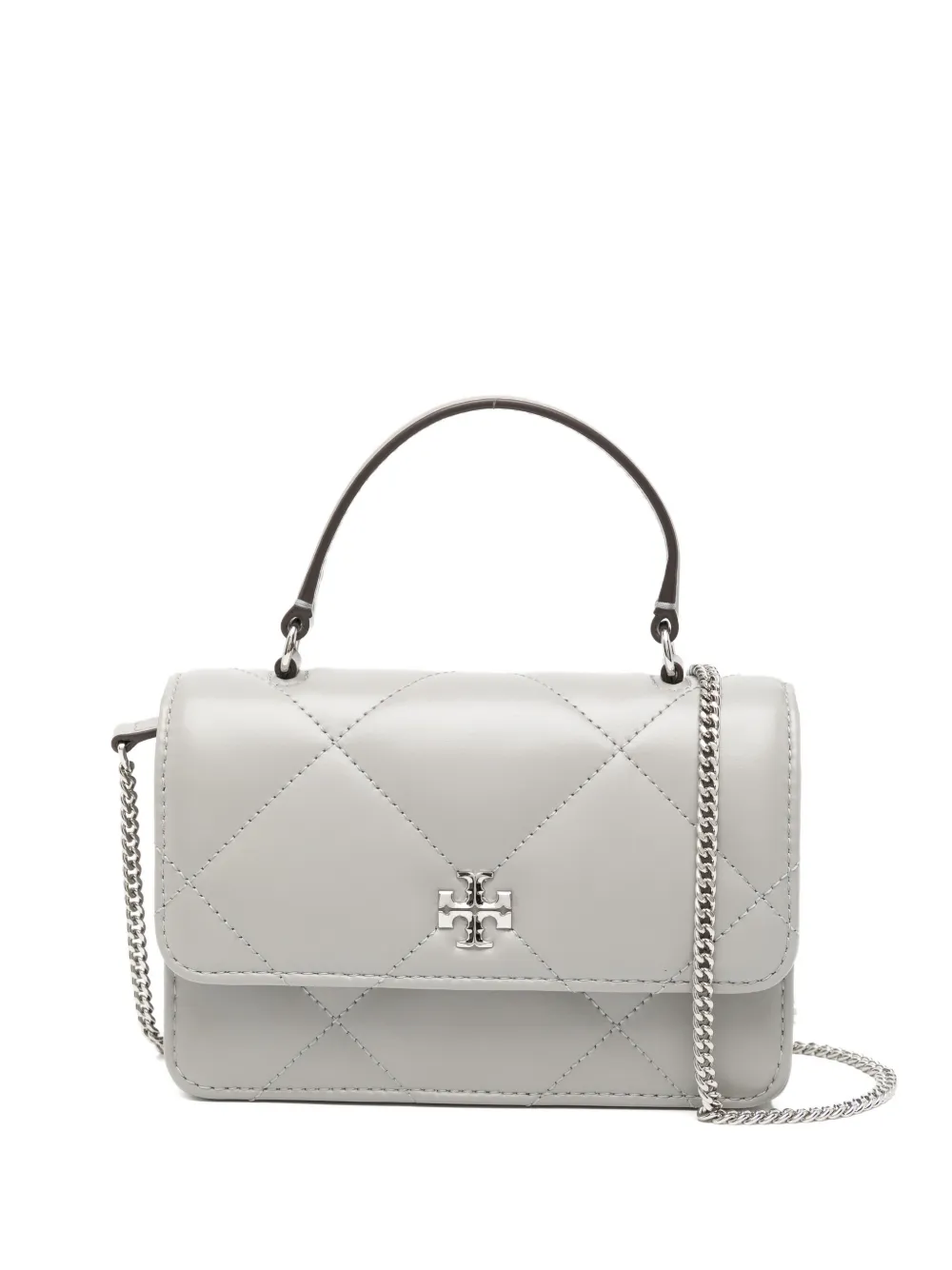 Tory Burch kira diamond quilt charm crossbody bag - グレー Tory Burch kira diamond quilt charm crossbody bag - グレー