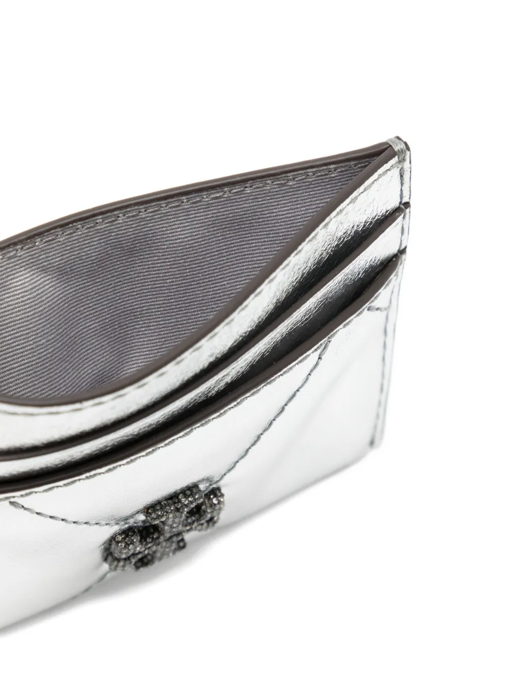 Tory Burch Kira Diamond Quilt Cardholder In Gray