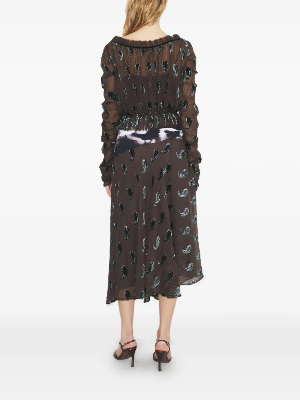  Tory Burch Ruched Velvet Top - Brown 