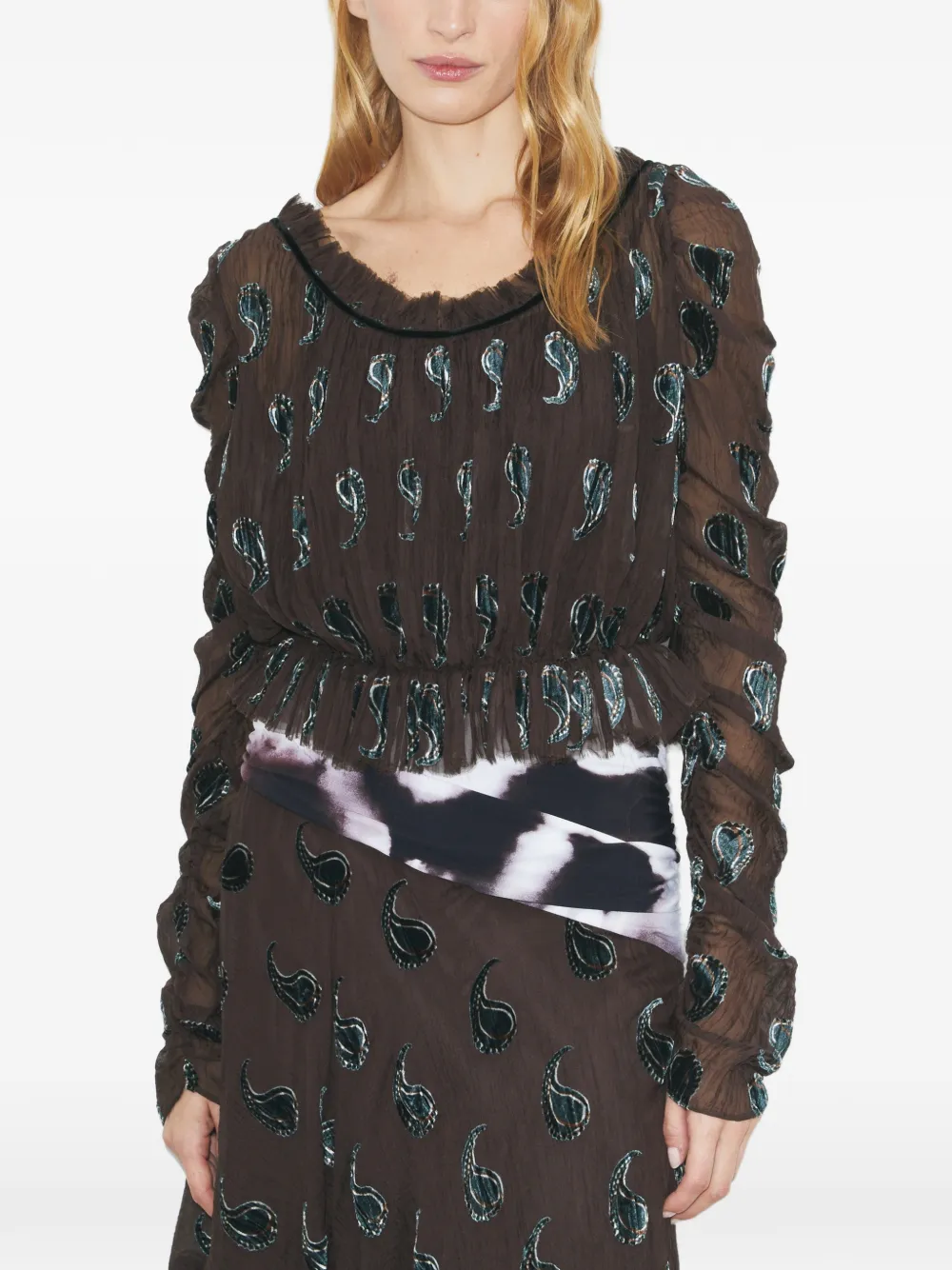 Tory Burch Fluwelen top Bruin
