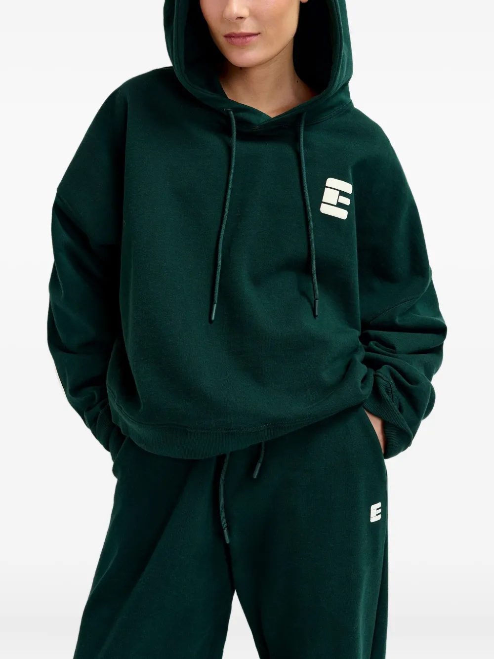 Essentiel Antwerp Sweater met logoprint Groen