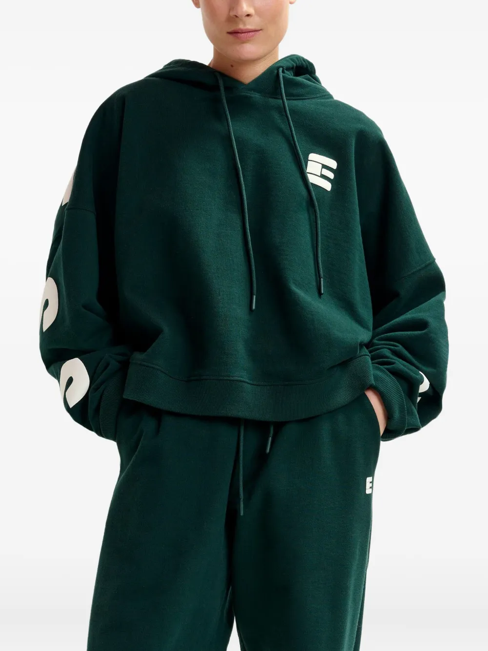 Essentiel Antwerp Sweater met logoprint Groen