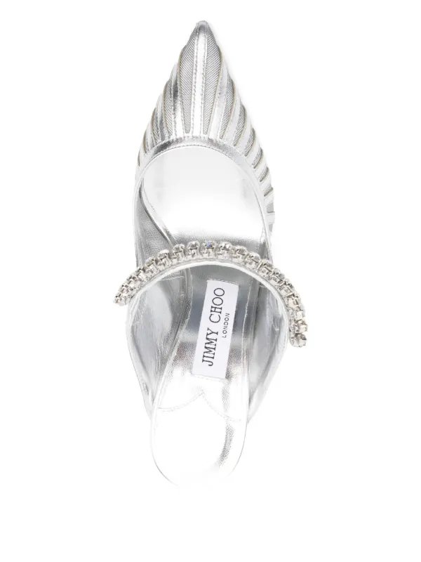 Jimmy Choo 100mm Bing crystal-embellished Mules | Silver | FARFETCH ZA