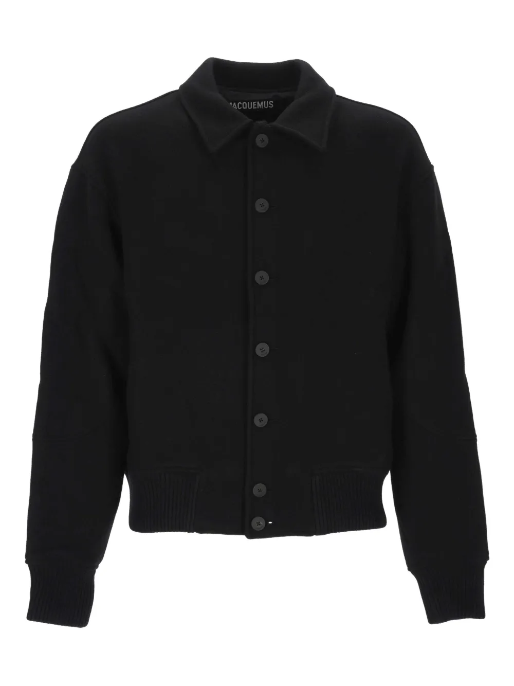 Jacquemus Wool Long-sleeved Casual Jacket In Black