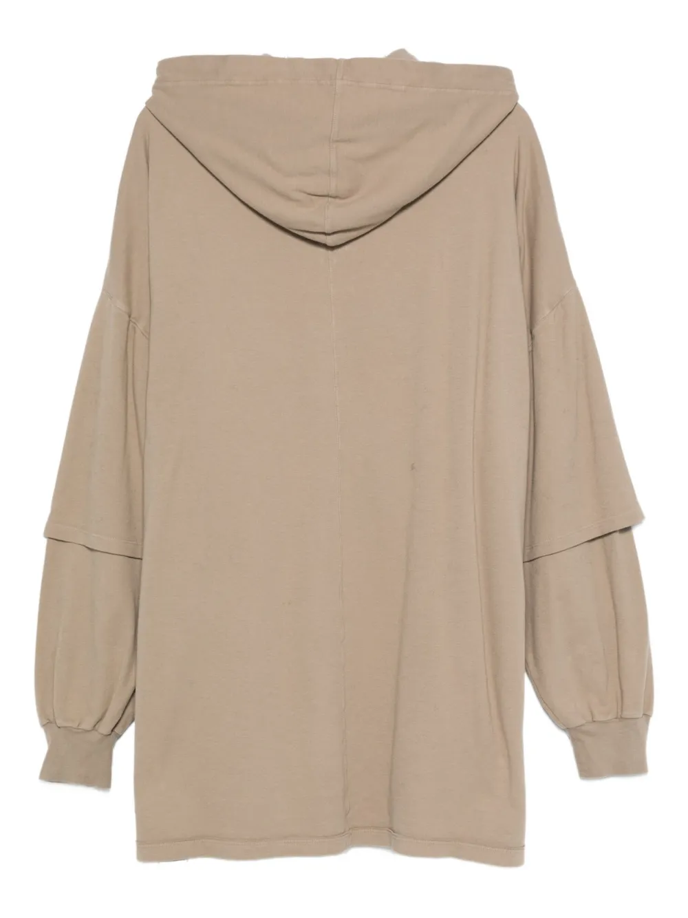Rick Owens Drkshdw Double-layered Hooded Sweater In Neutral