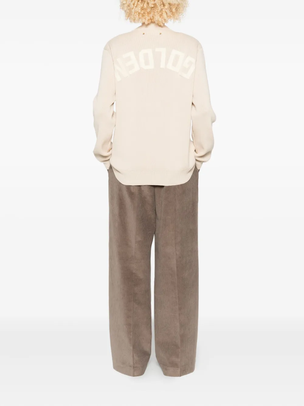 Golden Goose Ribbed Crew-neck Sweater In Neutral