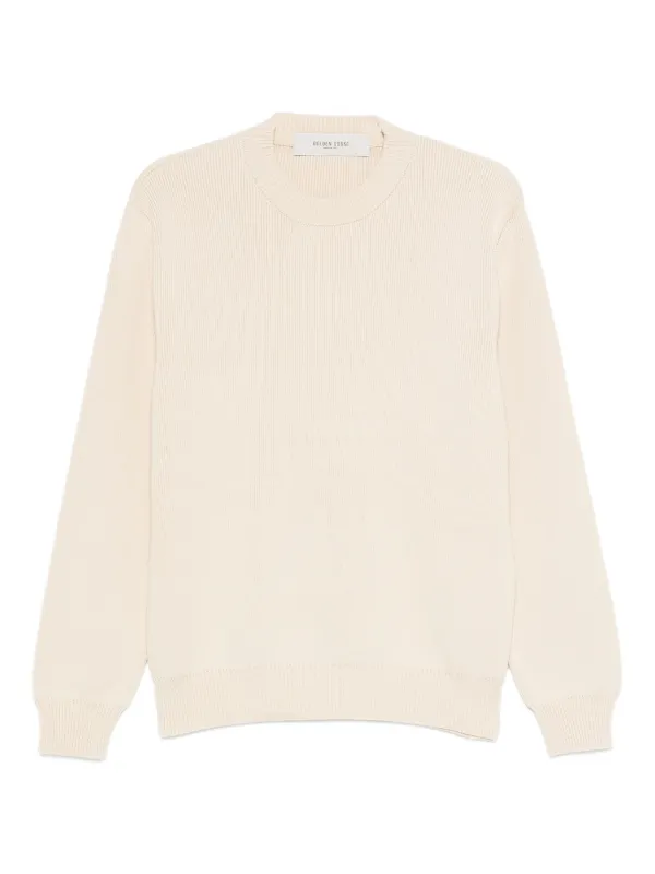 Golden Goose Crew-neck Logo Sweater in Neutrals