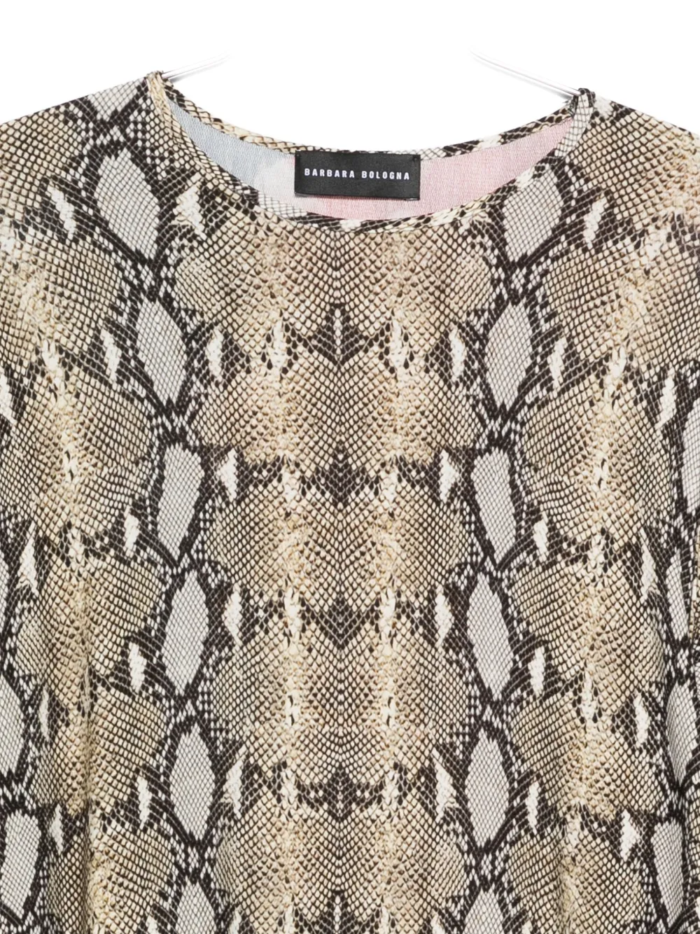 Barbara Bologna Snakeskin-print Top In Neutral