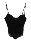 Blumarine ruched mesh top - Black