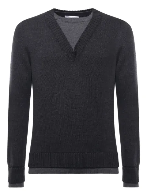 ALPHA STUDIO Maglione in lana merino con scollo a V