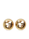 FENDI logo-cut sphere earrings - Yellow