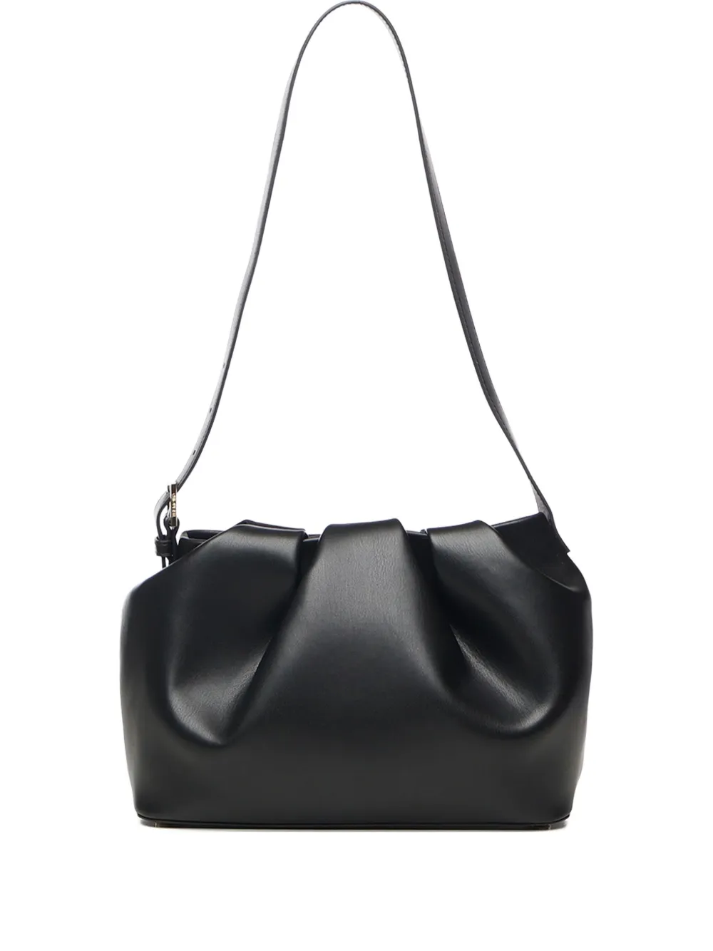 Themoirè Buckle Shoulder Bag In Black