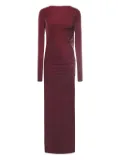 THE ANDAMANE long-sleeve draped dress - Red