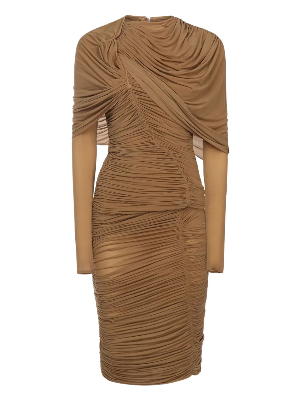 Magda Butrym Dress 17 In Taupe Polyamide Polyester In Brown