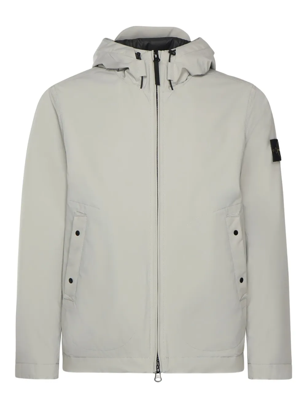 Stone Island hooded zip-fastening jacket - グレー Stone Island hooded zip-fastening jacket - グレー