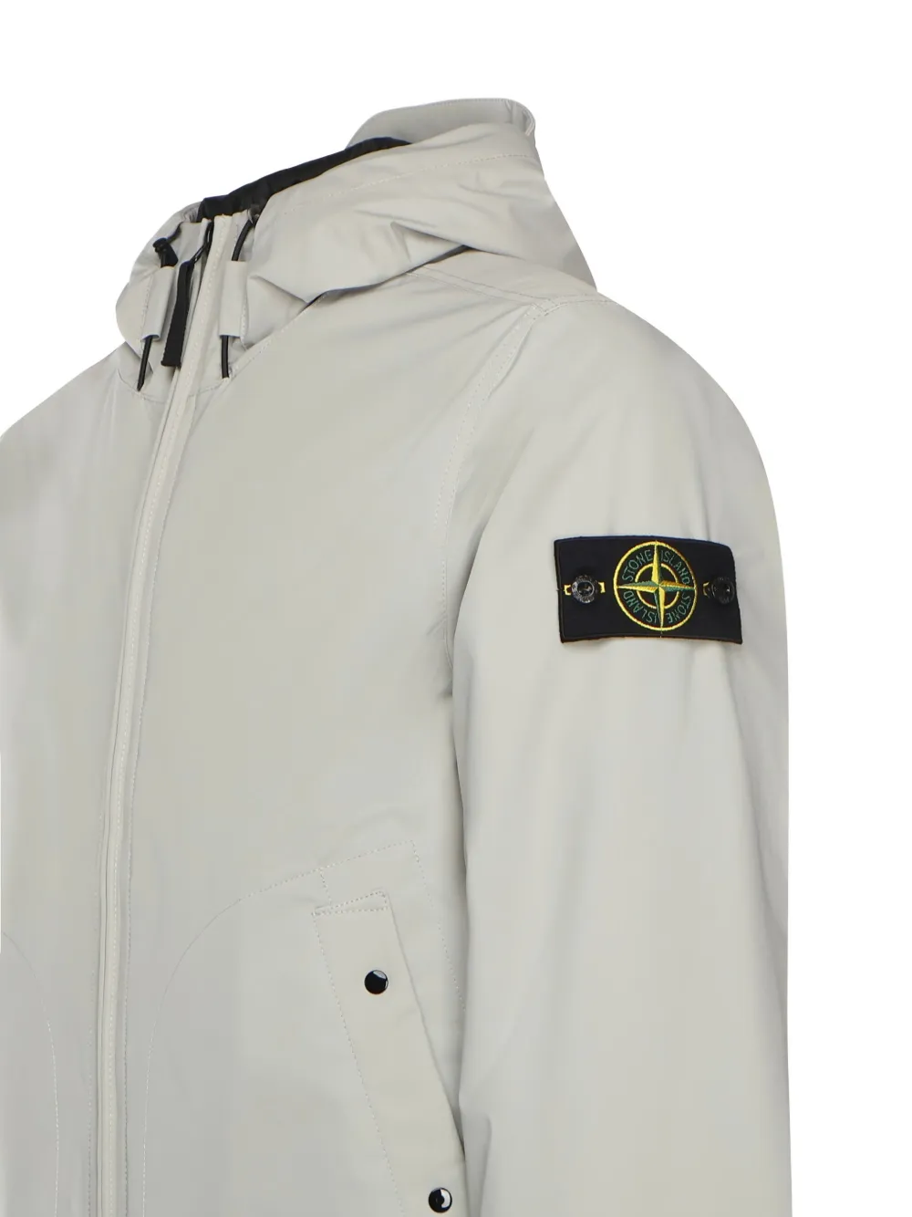 Stone Island Hooded Zip-fastening Jacket In Gray