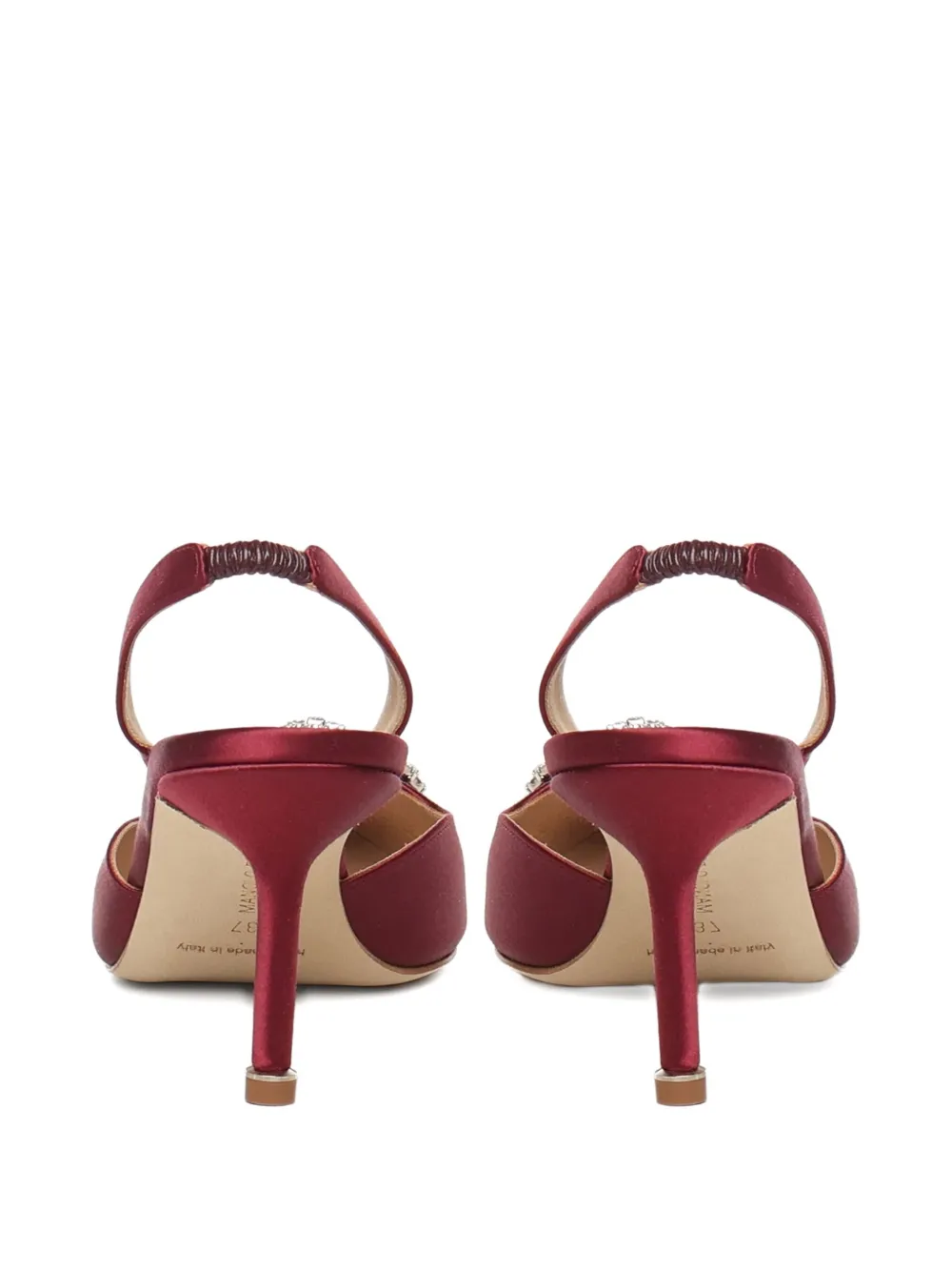 Manolo Blahnik 70mm Crystal-embellished Slingback Pumps In Burgundy