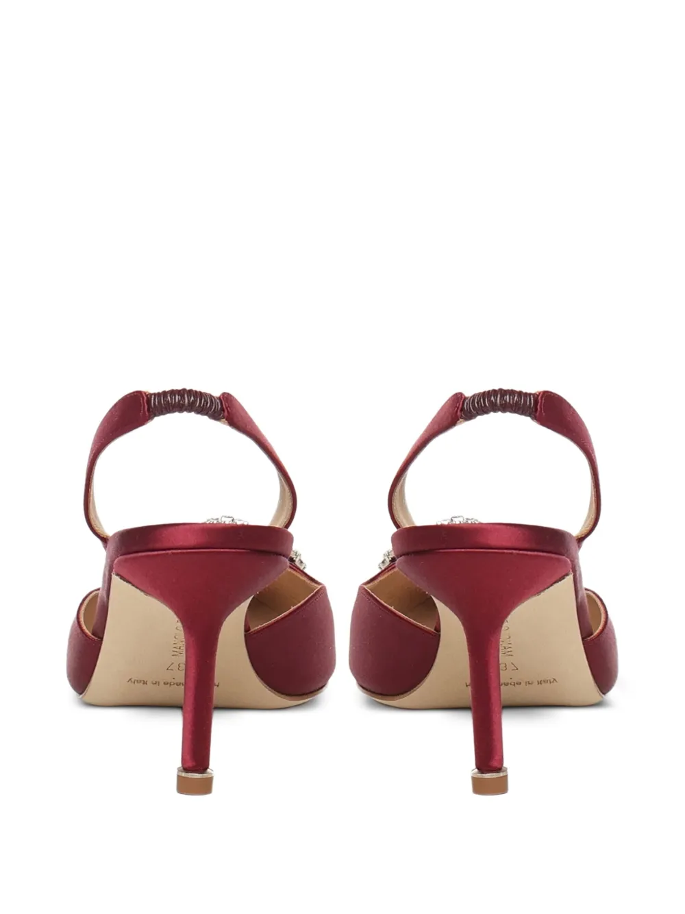 Manolo Blahnik Slingback pumps met kristallen Rood