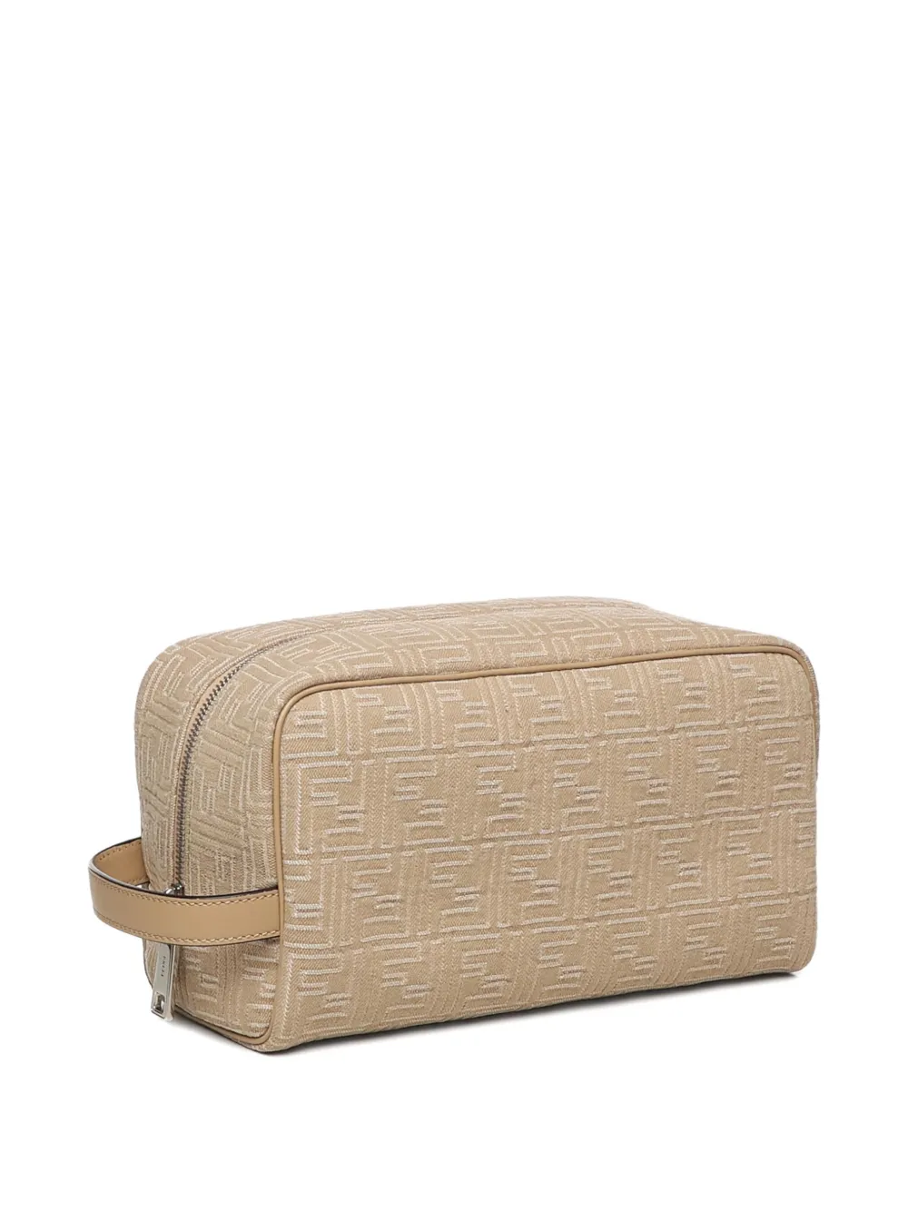 FENDI Toilettas met leren afwerking en FF-patroon Beige