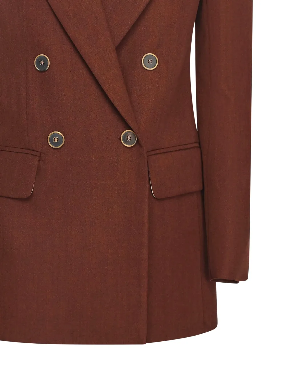 Max Mara Double-breasted Button Jacket In Brown