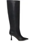 Giuliano Galiano 80mm pointed-toe calfskin boots - Black