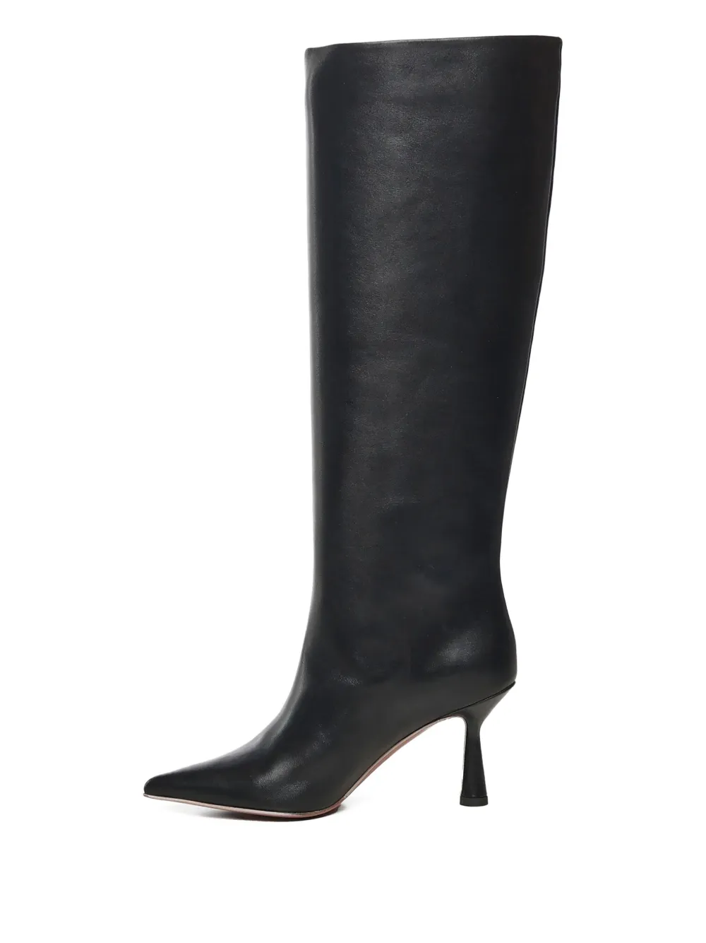 Giuliano Galiano 80mm pointed-toe calfskin boots Black
