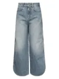 LOEWE leather-patch button-fly jeans - Blue