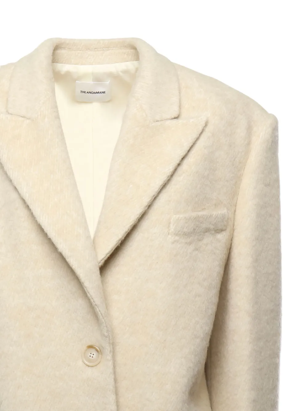The Andamane Single-button Wool Blazer In Neutral