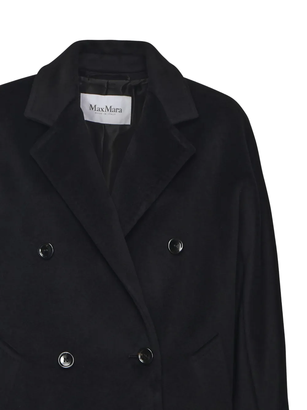 Max Mara Oversized Short Coat Kimono Sleeves In Black