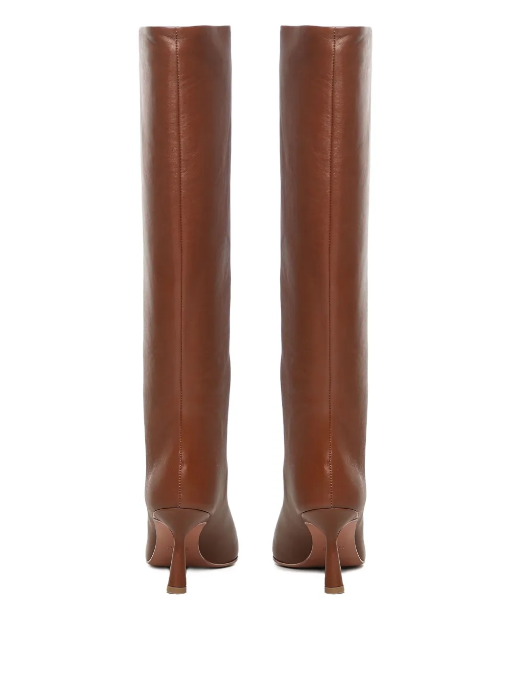 Giuliano Galiano 80mm pointed-toe calfskin boots Brown
