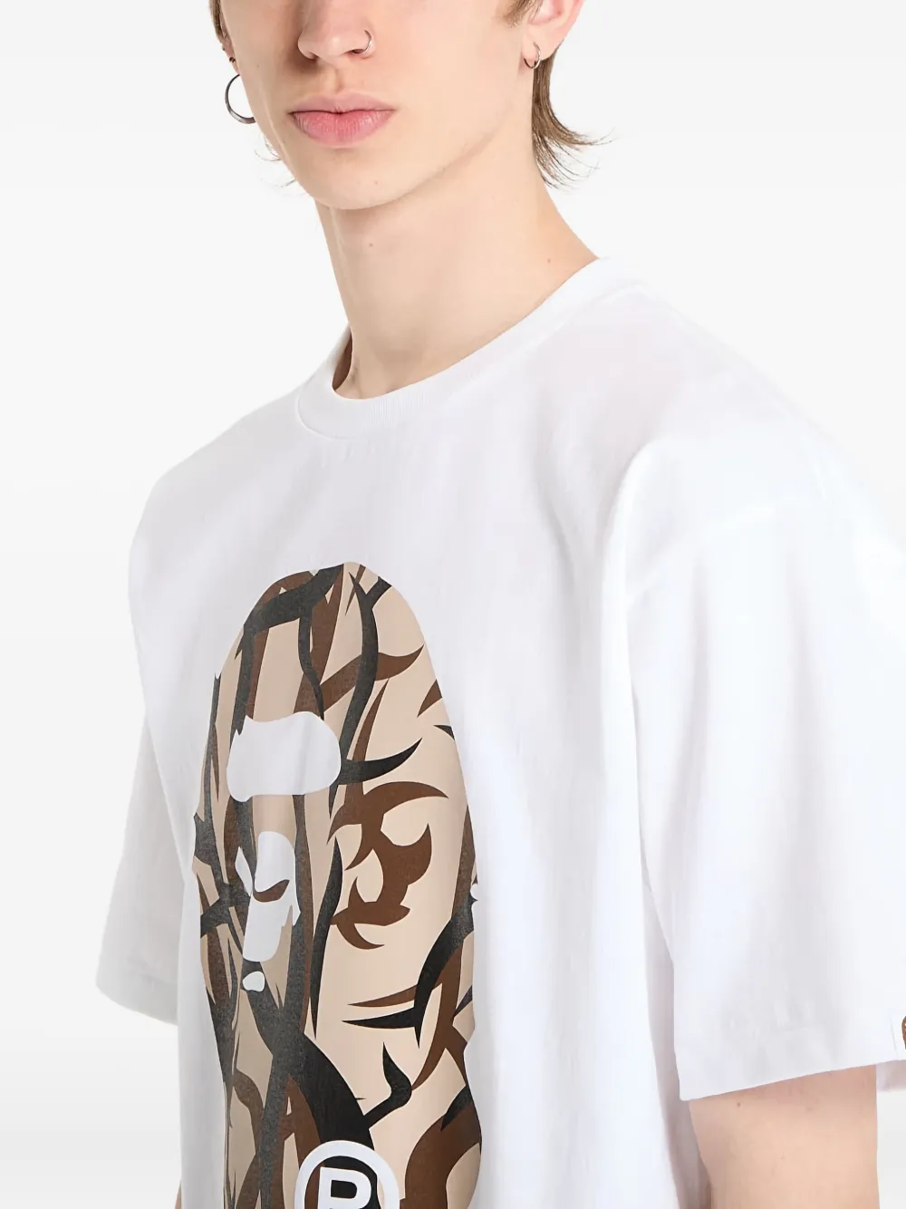A Bathing Ape Graphic-print Cotton T-shirt In White
