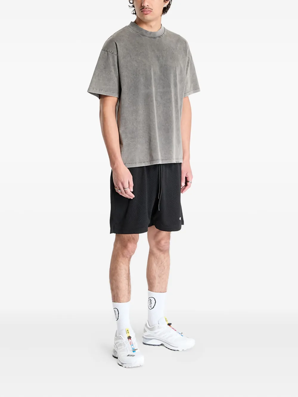 Represent T-shirt met acid-wassing - Grijs