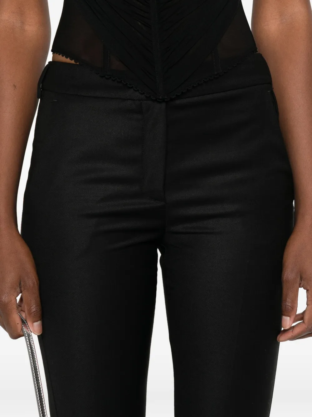 Blumarine Straight broek met paspelzakken Zwart