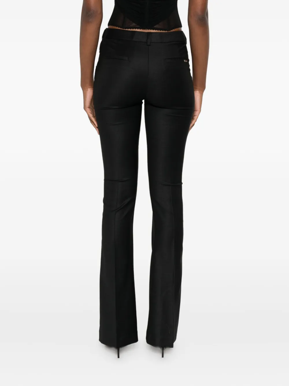Blumarine Straight broek met paspelzakken Zwart