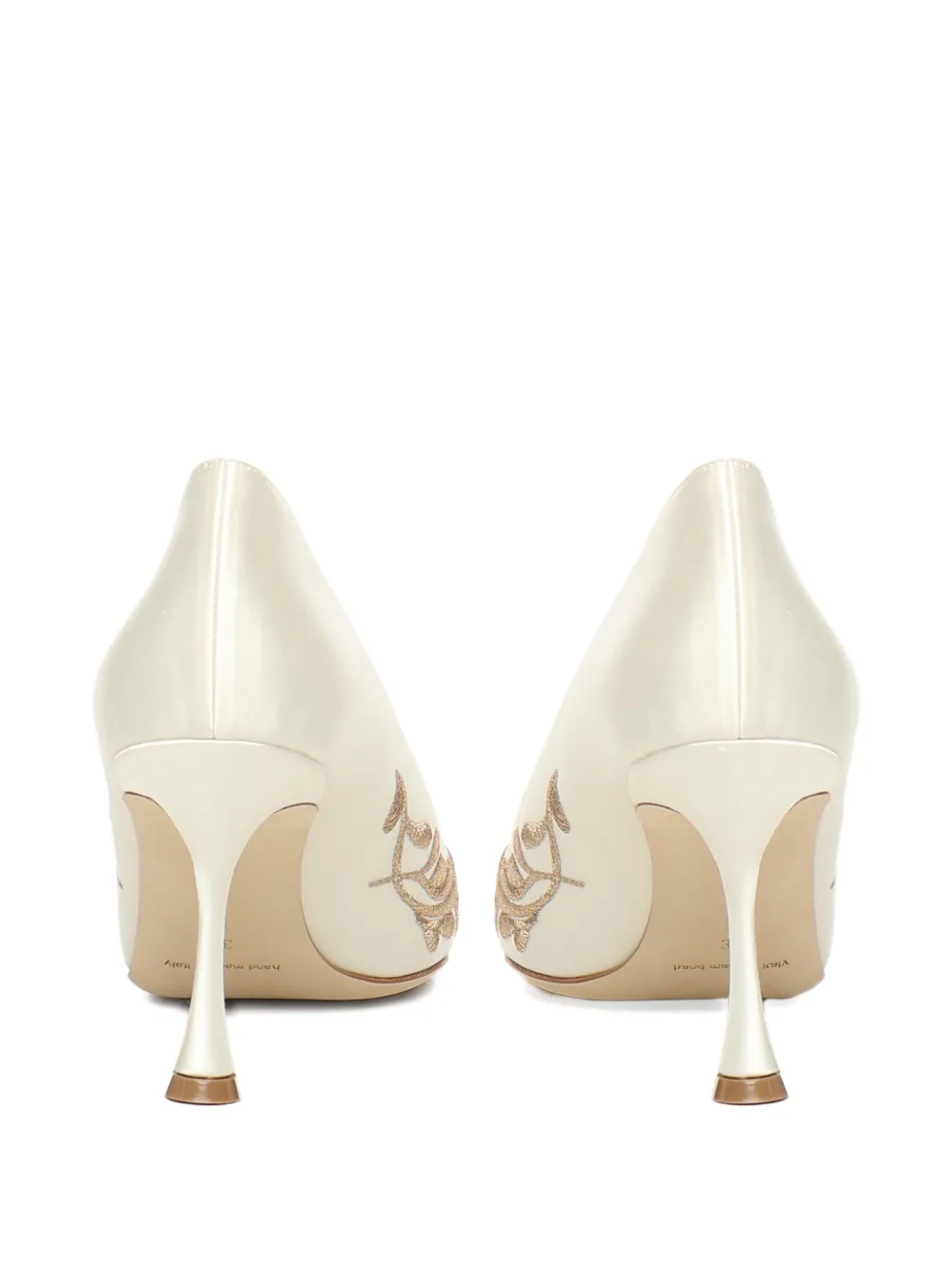 Manolo Blahnik embroidered-paisley pumps White