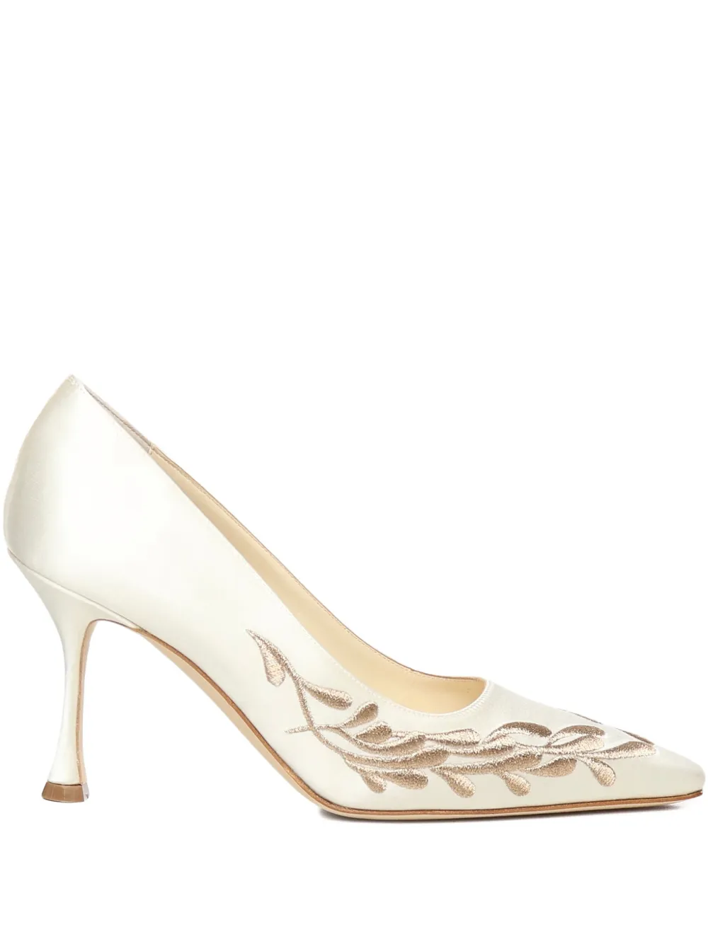 Manolo Blahnik embroidered-paisley pumps White