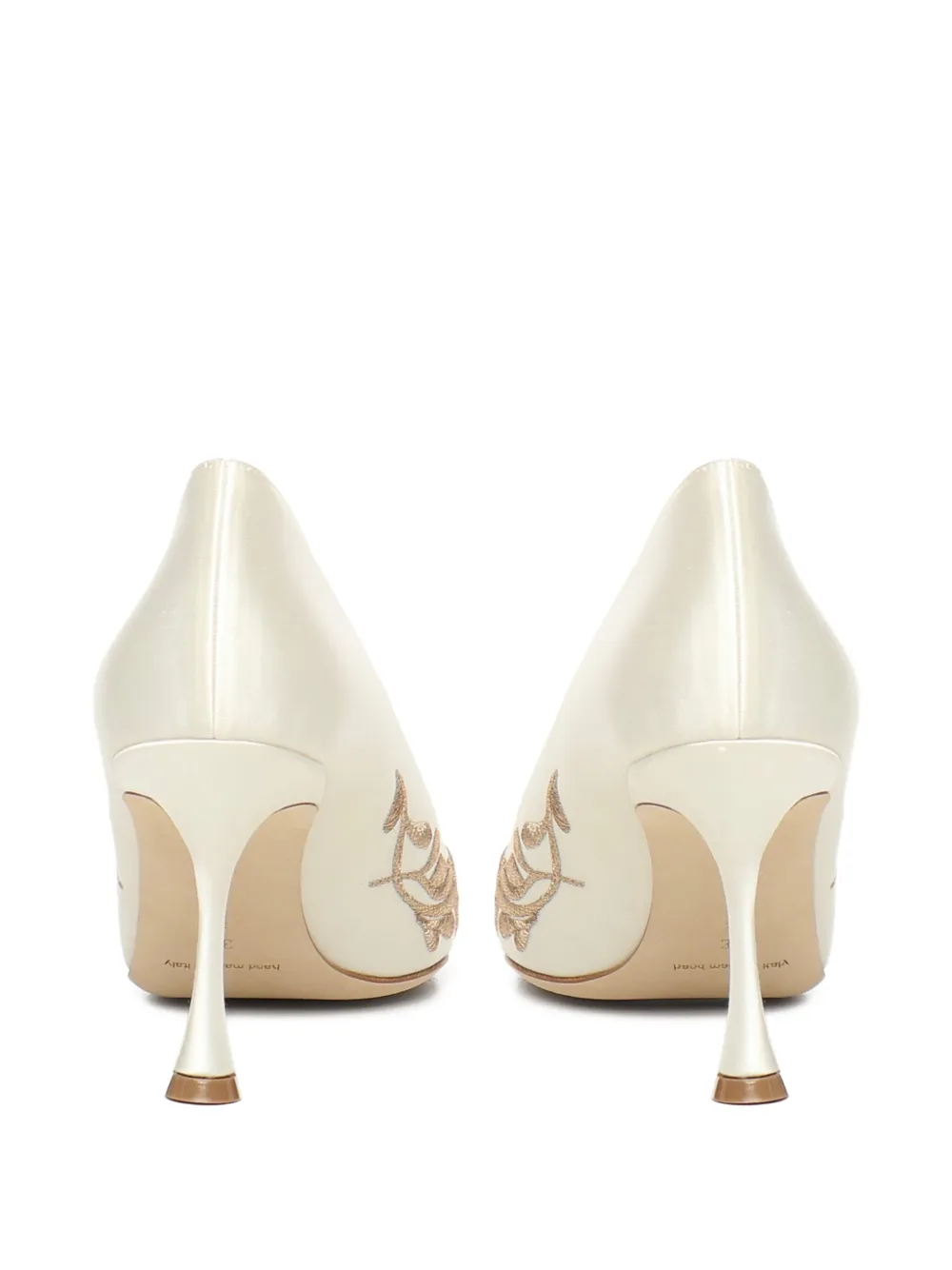 Manolo Blahnik Pumps met geborduurd paisley Wit